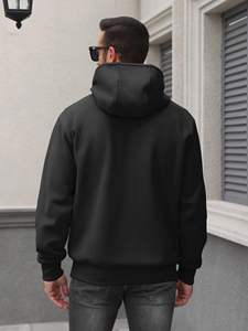 Jersey en blanco Fleece Custom Zip HOODIE con cremallera gruesa completa zip up hoodies unisex Hombres Loose Fit 1/4 Zip Pullover Sudadera - Product Image 6