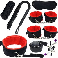 Colliers de soumission, produits sexuels érotiques BDSM, jeux de lit, menottes, pinces à tétons, fouet, corde, menottes de bondage
