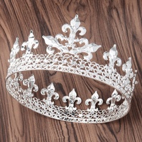 Couronne royale de qualité supérieure, en métal plein, plaquée argent et or, pour homme et garçon