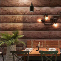 Beau papier peint en PVC imitation bois pour restaurant et salle à manger