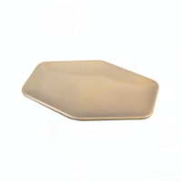 Service de vaisselle moderne et minimaliste en mélamine - Assiette rectangulaire à bord plié pour restaurant, buffet et traiteur (vente en gros)
