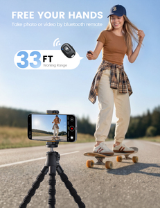 Trípode Flexible Ultraligero Lamicall STTP13 con Control Remoto Inalámbrico de 1/<span class=keywords><strong>4</strong></span>'', Soporte de Montaje en Soporte Frío para Grabación con Cámara de Acción y Smartphone - Product Image 3