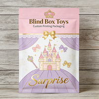 Sacs en papier kraft à trois soudures latérales pour jouets personnalisés en boîte mystère, pochettes plates pour accessoires, figurines, badges, emballage surprise, vente en gros