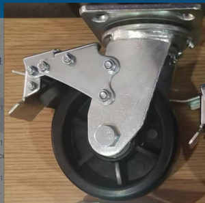 CASCOO 125mm Lenk rollen Rad Polypropylen Nachlauf mit Gesamt bremse und Kugellager Neuer Zustand - Product Image 1