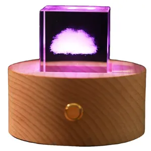 Square Crystal Crystal Night Light Luminous Crystal Music Box