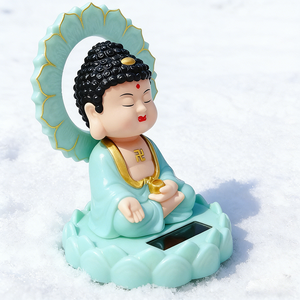 <span class=keywords><strong>Figurine</strong></span> de Bouddha à tête oscillante à énergie <span class=keywords><strong>solaire</strong></span>, Statue de Bouddha mignonne en résine, Ornement spirituel pour tableau de bord de <span class=keywords><strong>voiture</strong></span> et décoration intérieure - Product Image 3