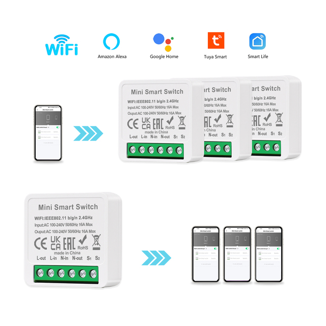 Bingoelec Smart Zigbee Wifi Dimmer Module Alexa Google Home Compatible Mini Tuya Switches RF Touch Light Moduke DIY Max 16A 250V