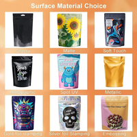 Sachet refermable personnalisé en aluminium et plastique avec fermeture éclair, imprimé numériquement, de qualité alimentaire, pour emballage alimentaire