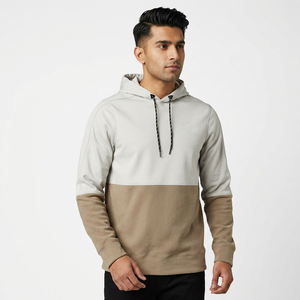 Sweat-shirt à capuche noir uni pour homme, nouvelle collection automne 2025, décontracté, thermique, couleur unie, blanc, pull-over, vente en gros - Product Image 1
