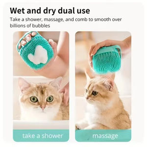 Hot-Selling Eco-Friendly Silicone Pet <b>Bath</b> Brush Cross-Border <b>Dog</b> and Cat Massage Grooming Artifact for Pet Cleaning & Bathing - Product Image 4