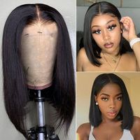 Peluca Larga Negra Natural 12A de Cabello Remy Brasileño Doble Trama HD Sin Gel 2x6 Dorada Lisa Cerrada al por Mayor