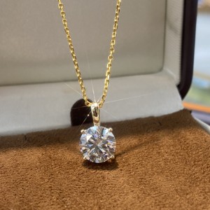 <span class=keywords><strong>Collier</strong></span> solitaire personnalisé en or 14K 18K avec diamant de laboratoire 0,5CT 1CT 2CT, taille ronde D <span class=keywords><strong>E</strong></span> VVS VS, diamant cultivé en laboratoire - Product Image 4