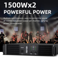Amplificateur de puissance professionnel 1500W 2U pour montage en rack, 8 ohms, haute fidélité, pour concerts en direct, karaoké, fêtes, systèmes de sonorisation et événements DJ