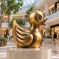 Charmante Sculpture de Canard en Laiton, Finition Bronze Antique, Décoration Animale Personnalisée pour Chambre, Hôtel, Intérieur, Jardin, Cour, Centre Artistique