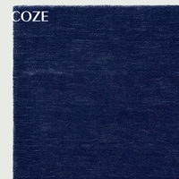 Tapis tufté à la main de style moderne bleu foncé uni pour salon et ensemble de tapis de zone, en stock