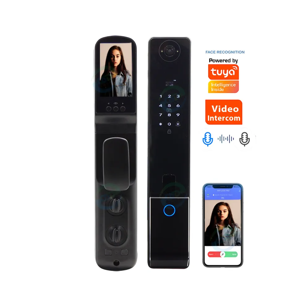 Video Intercom Smart Cat Eye Digital Fully Automatic Door Lock Tuya APP Wifi Eye Scanner Smart Lock and Doorbell Camera