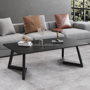 Luxury Living Room Furniture Multi-function square <strong>Coffee</strong> <strong>Table</strong> for Office Room Tea <strong>Table</strong> Black Metal Frame with Marble Top - Product Image 4