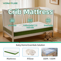 Matelas pour bébé Vonature, best-seller, matériau POE, sans formaldéhyde, hautement respirant, lavable, OEM ODM, taille personnalisée