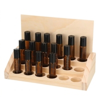 Organisateur d'huiles essentielles en bois à 3 niveaux avec plateau amovible DIY, 18 emplacements pour bouteilles de 5 à 20 ml, présentoir