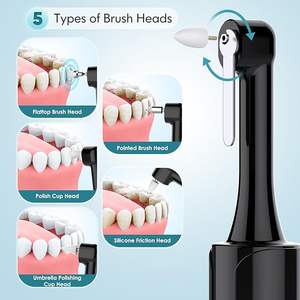 Polisseuse dentaire électrique sans fil portable avec 5 têtes de brosse, gomme à dents et pâte à polir en plastique durable - Product Image 2