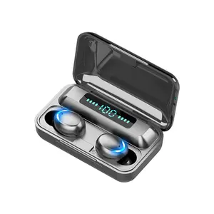 free shipping's items LED Display F9 Wireless Earbuds Hifi Stereo 9D Waterproof In Ear F9-5C Headphone Earbuds Anc Tws Business