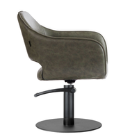 Fauteuil de coiffure en cuir vert sauge pour salon de beauté, chaise de barbier économique avec repose-pieds et vérin hydraulique pour femmes
