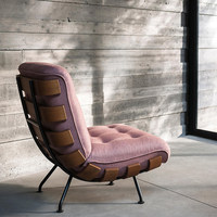 Fauteuil de salon Costela, fauteuil simple, luxe léger, design de salon, fauteuil tigre, fauteuil d'appoint minimaliste, métal