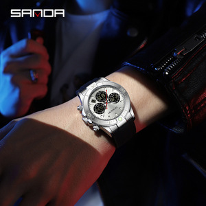 Reloj Digital Multifunción SANDA 6192 para Hombre con Doble Pantalla, Reloj Deportivo Luminoso con Correa de Silicona Impermeable - Product Image 4