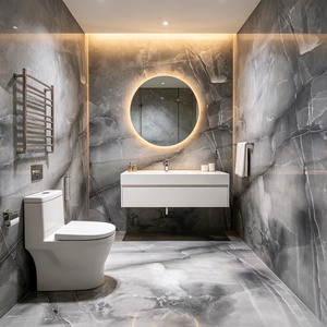 Carreaux de marbre gris onyx brillant 600x600, polis et vitrifiés, pour projets hôteliers et villas en Moyen-Orient, Afrique et Amérique <span class=keywords><strong>du</strong></span> <span class=keywords><strong>Sud</strong></span> - Product Image 5