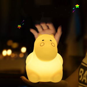 Có thể sạc lại <span class=keywords><strong>3</strong></span> màu Silicone hà mã đèn điều khiển cảm ứng ánh sáng ban đêm cho phòng ngủ Câu lạc bộ trang trí bầu không khí ánh sáng ban đêm - Product Image 4