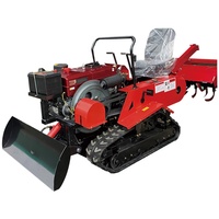 Nouvelle motoculteur rotative agricole sur chenilles, diesel 25 CV, grande capacité de désherbage, micro-motoculteur à siège, pour creuser des fossés et ameublir le sol