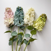 Grosir Asli sentuh Pagoda Hydrangea lateks hijau biru Hydrangeas buatan Hortensia bunga untuk pernikahan Dekorasi Rumah