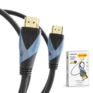 认证HDMI公对公可连接高级4K HDMI电缆2.0高速镀金蓝色聚氯乙烯护套HDMI电缆