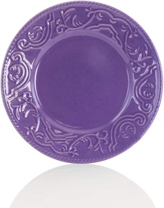 Service <span class=keywords><strong>de</strong></span> table <span class=keywords><strong>de</strong></span> couleur émaillée, vaisselle en céramique <span class=keywords><strong>de</strong></span> couleur or/violet, vaisselle pour la <span class=keywords><strong>maison</strong></span> et la cuisine, 6/16 pièces - Product Image 2
