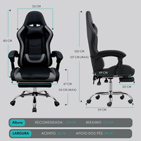 Chaise de bureau pivotante à 360 degrés en cuir noir, chaise de jeu inclinable en mousse rembourrée OEM économique pour un confort optimal