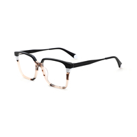 Monturas Ópticas de Acetato Premium Unisex, Gafas Geométricas de Color Transparente Vintage, Gafas de Moda al por Mayor