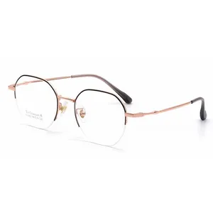 China Wholesale New Model Rimless Titanium Eye Glasses Frame Small Size Rimless Eyeglasses For Women Men