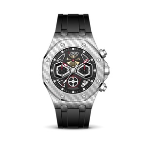 New Hollow-out Đồng hồ đeo tay Racing Thiết kế thể thao đồng hồ cho nam giới sợi carbon Silicone dây đeo thạch anh tùy chỉnh bởi nhà sản xuất - Product Image 2