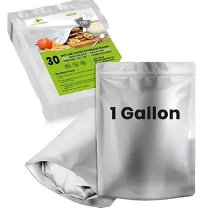 1 गैलन 100 2 गैलन Resealable Ziplock नमी सबूत ताजा एल्यूमीनियम पन्नी Mylar बैग खाद्य भंडारण के लिए ऑक्सीजन अवशोषक