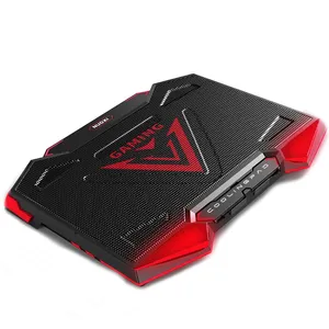 Оптовая продажа NUOXI 5 вентиляторов, кронштейн радиатора для ноутбука, регулируемый по высоте с двумя портами USB (черный и красный)