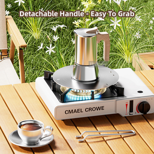 HIGHWIN Applications polyvalentes Adaptateur de <span class=keywords><strong>plaque</strong></span> <span class=keywords><strong>à</strong></span> <span class=keywords><strong>induction</strong></span> en acier inoxydable 304 <span class=keywords><strong>Diffuseur</strong></span> de chaleur <span class=keywords><strong>pour</strong></span> <span class=keywords><strong>plaque</strong></span> de cuisson <span class=keywords><strong>pour</strong></span> cafetière moka Pot en verre Ustensiles de cuisine - Product Image 3