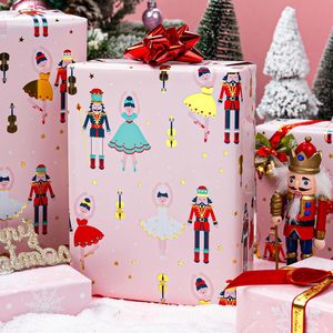 MAYPLUSS Pink Christmas Wrapping <b>Paper</b> <b>Roll</b> 17in X 33ft Nutcracker Ballet Design Recyclable Gift Craft Packaging - Product Image 6