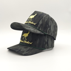 Casquette de baseball en polyester Oxford Dobby à 5 panneaux, motif camouflage, broderie personnalisée, fermeture arrière réglable, très vendue - Product Image 1