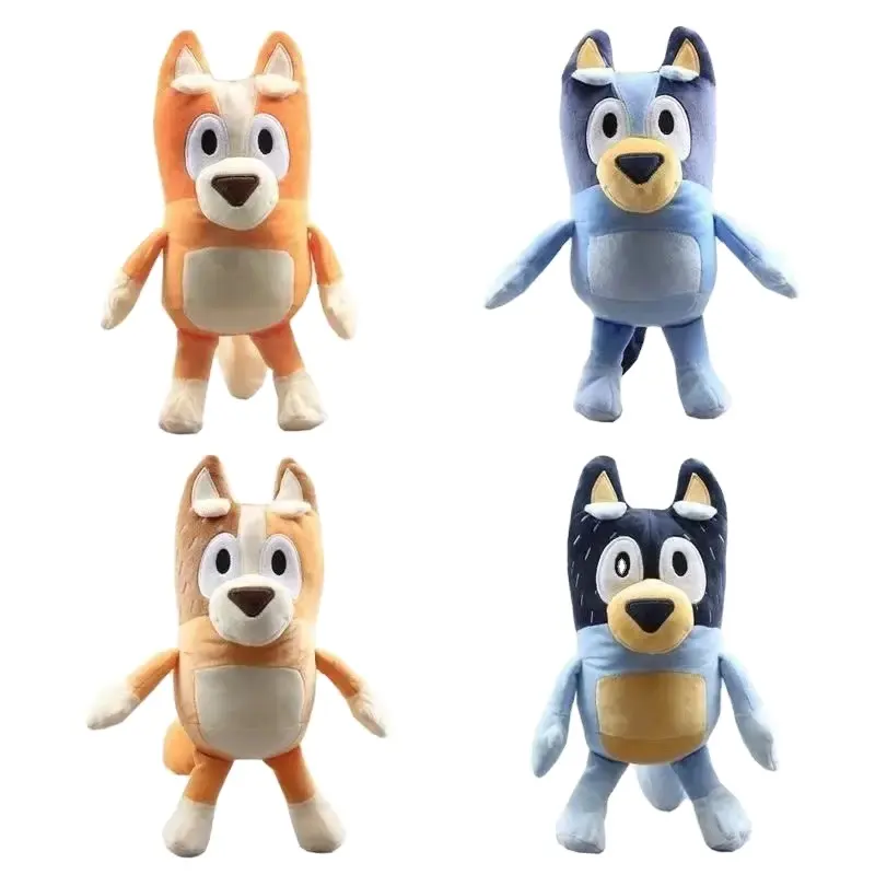 Divertidos juguetes de peluche suaves JM azul y bingo dibujos animados animación Brugo Bingo familia muñeca