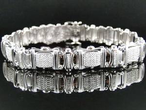 Pulsera de Lujo con Diamantes Naturales en Corte Esmeralda, Plateada en Plata, para Bodas, Cumpleaños, Celebraciones y Fiestas, Disponible en Oferta - Product Image 3