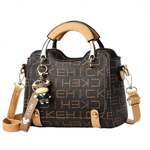 Bolso de Mano de Lujo para Mujer, Gran Capacidad, de un Solo Hombro, con Cierre de Cremallera, Decoración con Letras, PU, Geométrico, Moderno, Tipo Bolso Maternal - Product Image 2