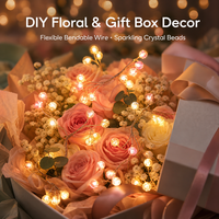 Mini guirlandes lumineuses LED à piles, fil de cuivre, lumières de Noël pour mariage, fête, décoration de boîte cadeau florale