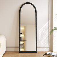Miroir sur pied arqué à cadre blanc pleine longueur pour chambre moderne, salon, entrée, décoration intérieure – Vente directe usine