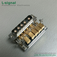 Conector RF Coaxial en Ángulo Combo D Sub 5W5 Macho con Arpón