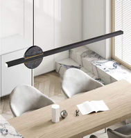 Lustre moderne minimaliste pour salle à manger, lampe suspendue longue en marbre italien haut de gamme, lampe LED